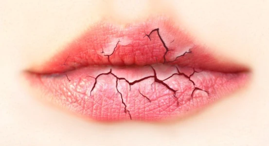 photo of chapped lips and mouth stomatitis