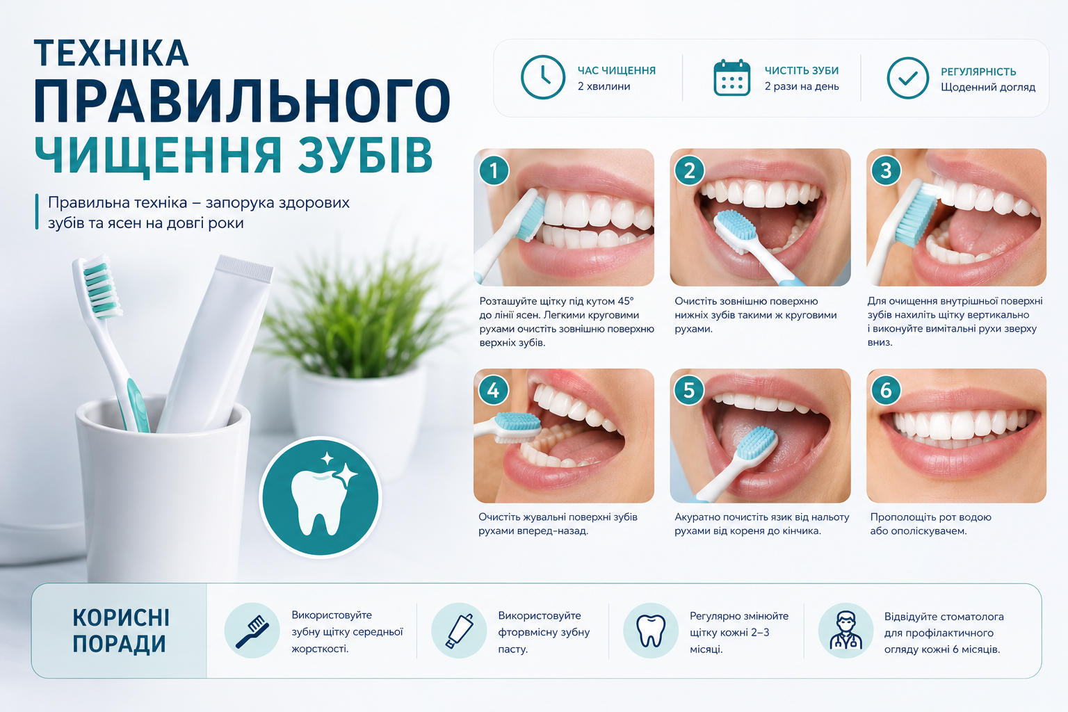 Техніка правильного чищення зубів