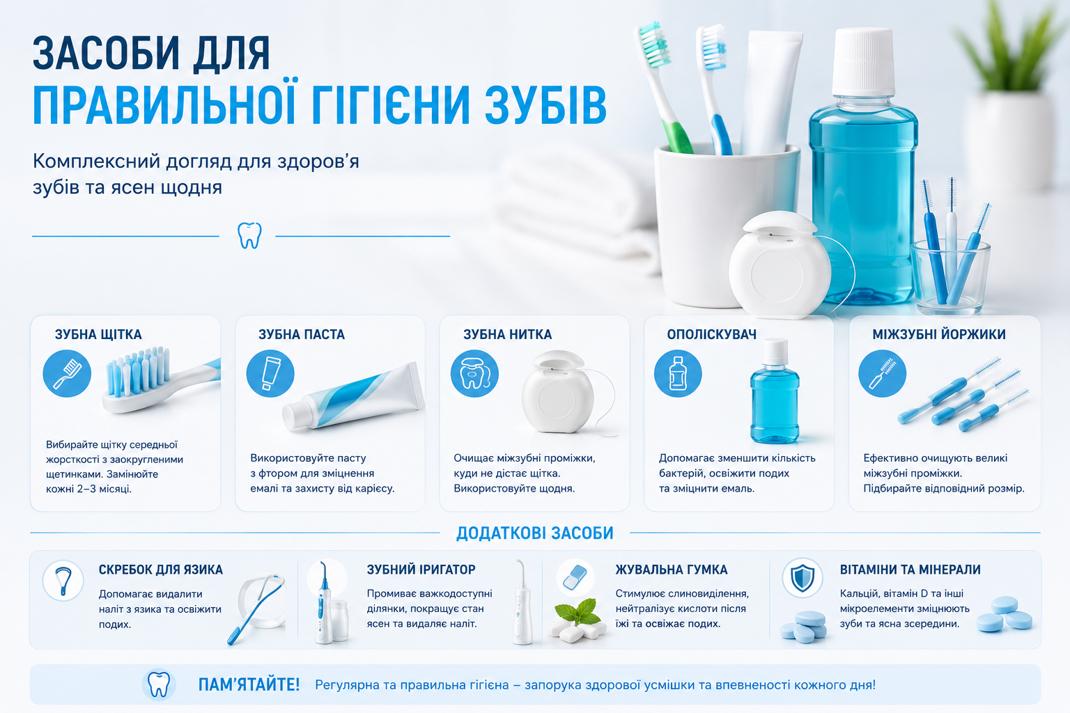 Засоби для правильної гігієни зубів